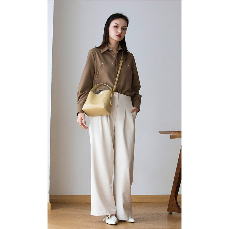French Niche High-End Crossbody Design Sense Bucket All-Match Female Bag
