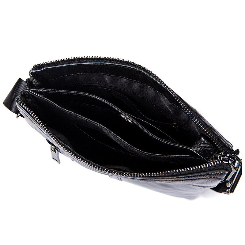 First layer leather casual messenger bag