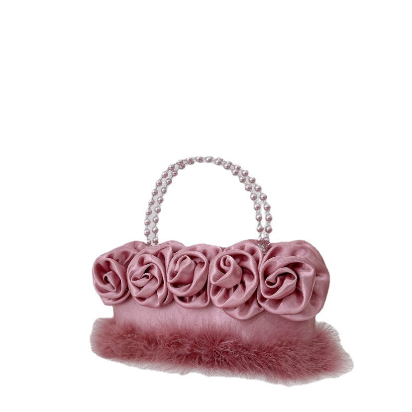 Women's Fashionable Pearl Flower Handbag