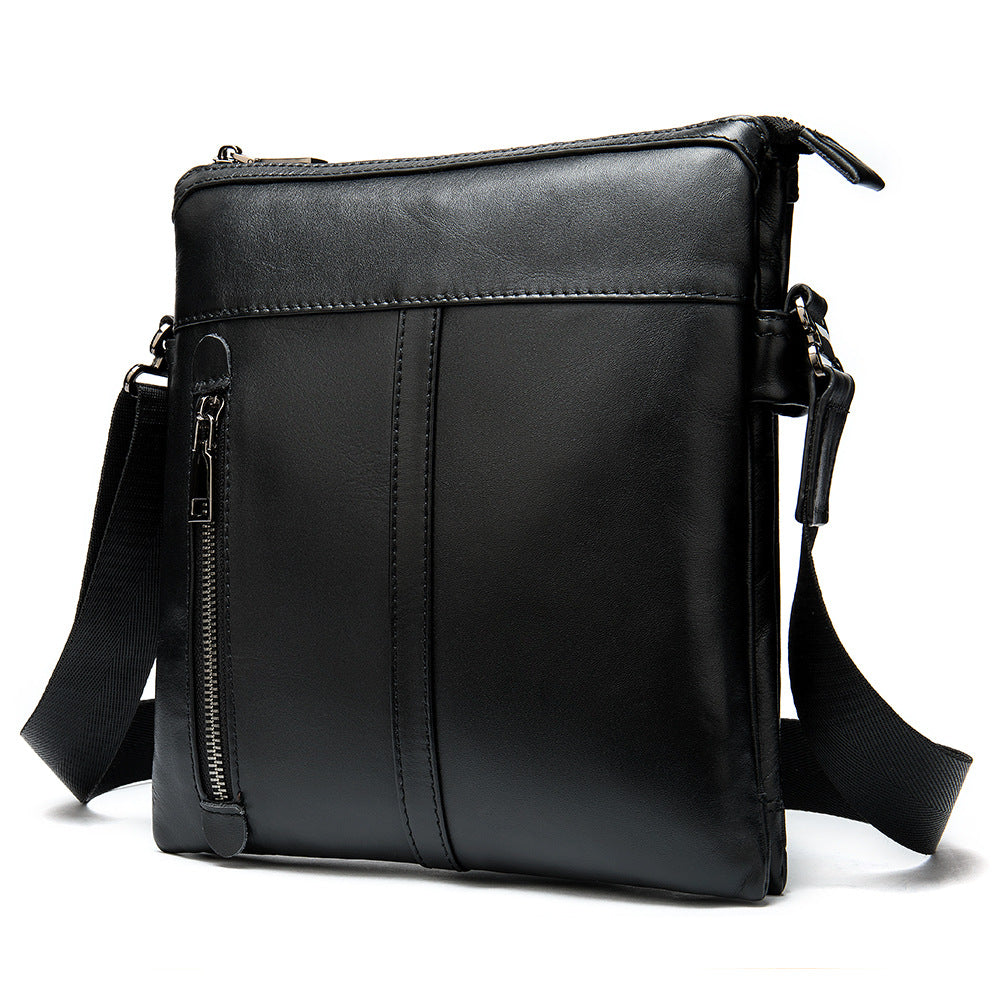 First layer leather casual messenger bag