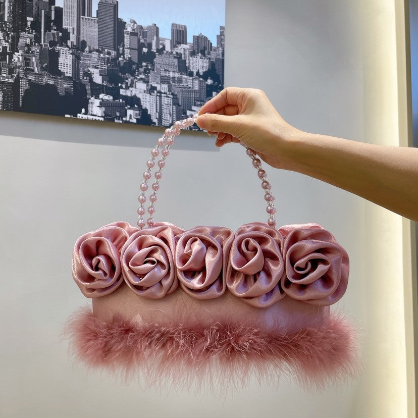 Women's Fashionable Pearl Flower Handbag