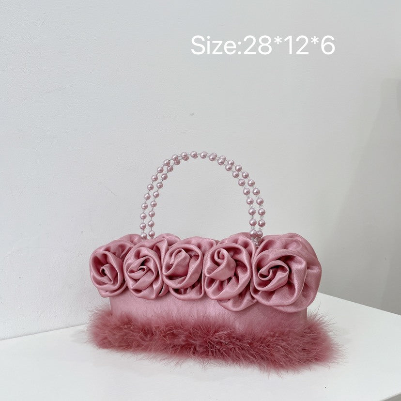 Women's Fashionable Pearl Flower Handbag