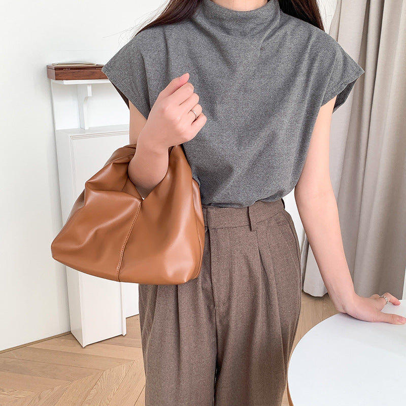 Girls' Handbag Soft Leather Pleated Clouds