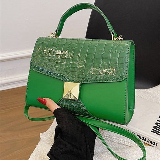 Mining Stone Pattern Stitching Square Pouch Women's Classic All-match Niche Shoulder Bag